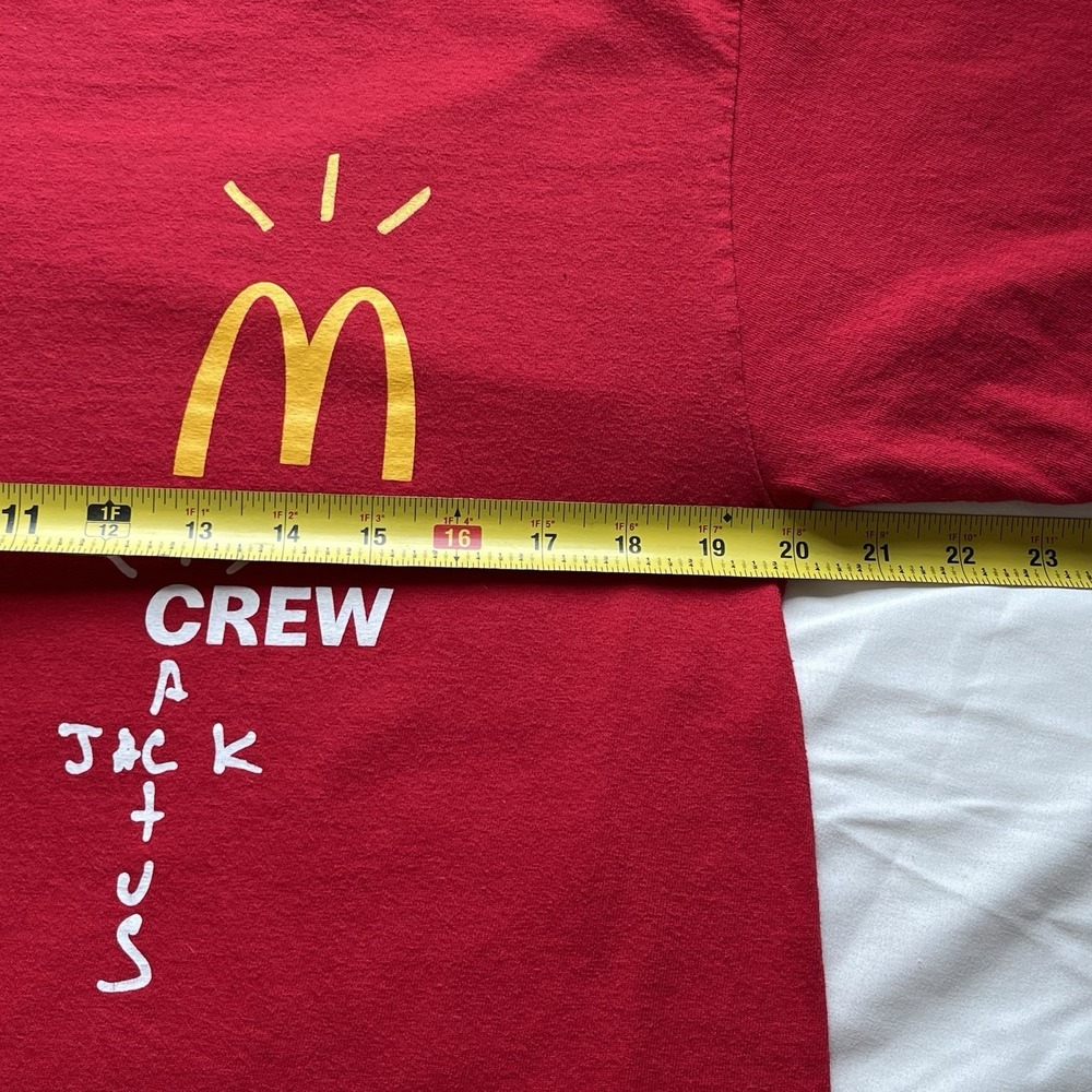 Travis Scott x McDonalds Crew Cactus Jack Red T Shirt Size L - Picture 5 of 6